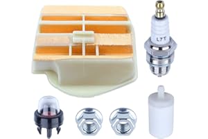 Air Filter Parts Kit for Husqvarna Chainsaw 445 450 445E 450E 445E-II 450E-II Series, ADEFOL Air Filter + Fuel Filter + Spark