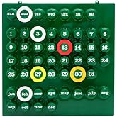 Creative RingAdate Calendar Mid-Ancient Retro Wall Decoration Calendar Euroway Design Perpetual Calendar Ornaments with Colored Rings (green)
