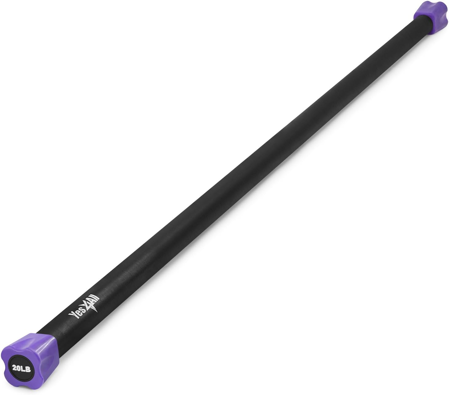 Yes4All Total Body Workout Weighted Bar/Weighted Workout Bar - Great for Physical Therapy, Aerobics and Yoga - Weighted Exercise Bar (20 lbs) : Sports & Outdoors