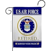 US Air Force Retired Garden Flag - Armed Forces USAF United State American Military Veteran Retire Official - House Decoration Banner Small Yard Gift Double-Sided Made in USA 13 X 18.5