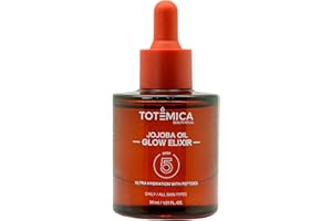 TOTEMICA Organic Jojoba Oil Glow Elixir 30 ml – Lightweight Hydrating Facial Oil with Peptides for Dry & Sensitive Skin