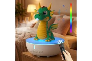 Aromatherapy Diffuser, Small Essential Oil Diffuser for Home, Office & Bedroom, Dragon Design with Remote Control, 10 White N