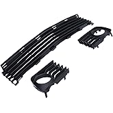 ApplianPar Front Lower Bumper Grille Grill and Left Right Side Fog Light Bezels Cover Kit for Toyota Prius 2004-2009