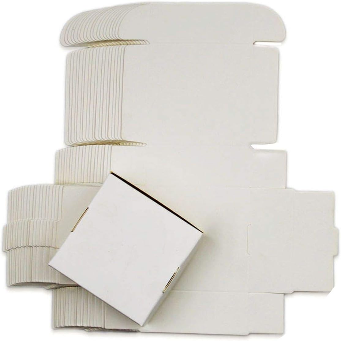 smile-xj 10pcs/lot 12sizes Small Paper Box,Brown Cardboard Handmade soap Box,White Craft Paper Gift Box,Black Packaging Jewelry Box,White,5.5x5.5x2.5cm