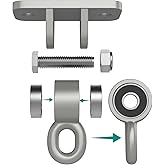 BETOOLL Swing Hangers with Bearing, Heavy Duty Porch Swing Hanging Kit for Outdoor Playground Tree Indoor Ceiling Mount Hardware Brackets Hooks for Yoga Hammock Punching Bag Accessories 2PCS Silver
