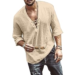 Men's Fashion Shirt Short Sleeve Beach V-Neck