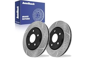AUTO SHACK AutoShack 11.89" (302 mm) Front Vented Drilled & Slotted Brake Rotors E-Coated Replacement for 2008-2016 Dodge Grand Caravan 2008-2016 Chrysler Town & Country 2-PC Set ShadowGuard