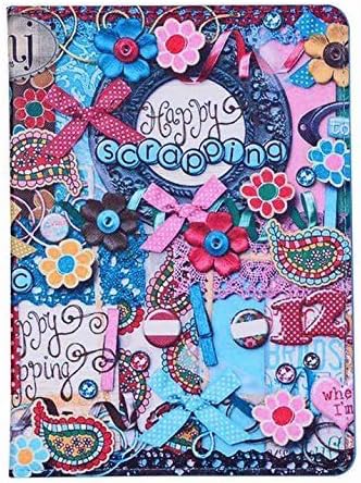 BeFunky Printed Designer [PU Leather] Folio Stand Smart Cover [Auto Wake/Sleep] Case for Apple iPad Air 2, iPad 9.7 2018/2017 (Scrapping)