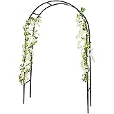 RUBFAC 7.8ft Garden Arch Trellis for Climbing Plants Outdoor, Metal Arch Frame Garden Arbors and Arches, Outdoor Archway for 