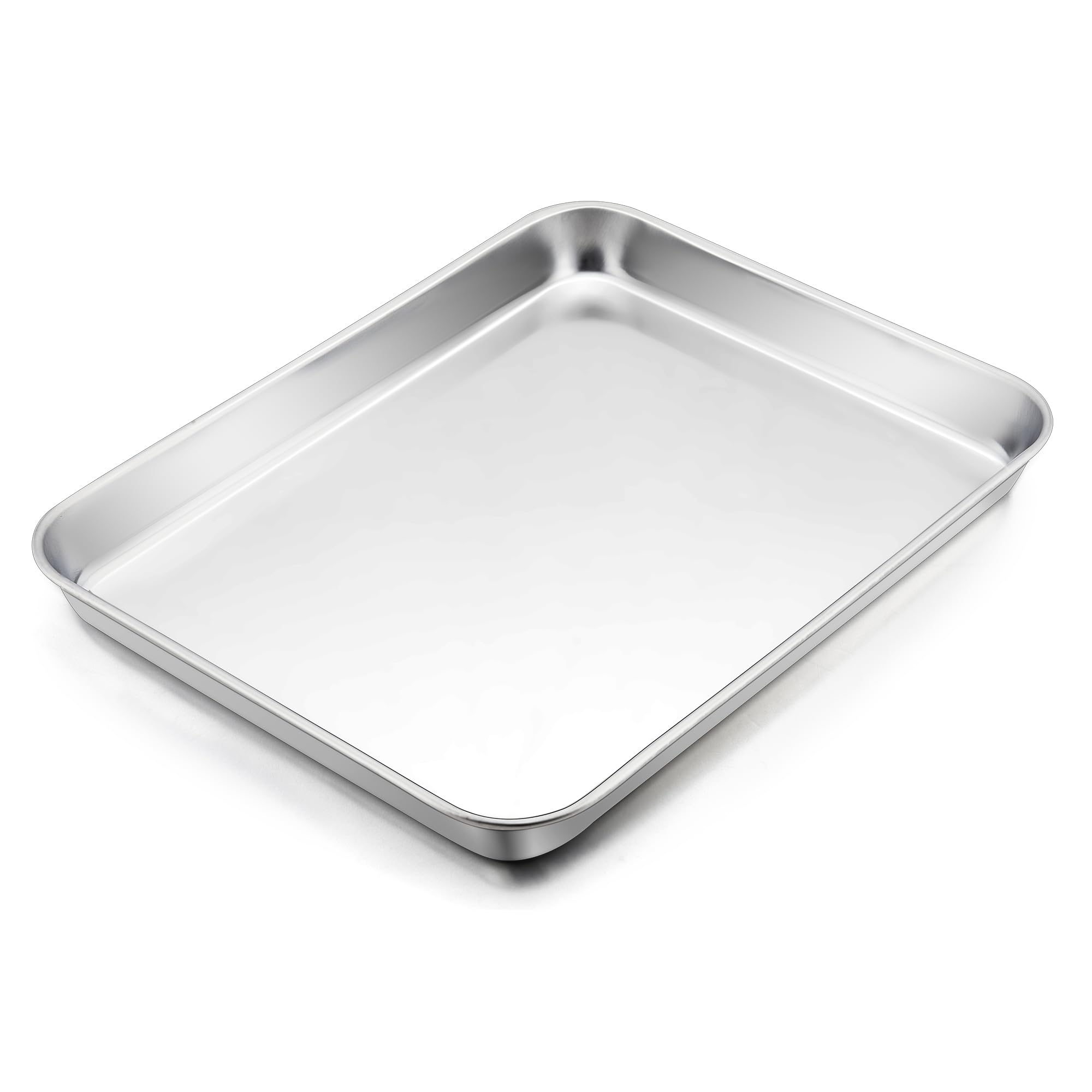 Herogo Baking Tray, Stainless Steel Baking Sheet Pans, Rectangle Oven Trays Set for Cooking Roasting, Healthy & Non-Toxic, Mirror Polished, Dishwasher Safe, 26.5x20.5x2.5 cm