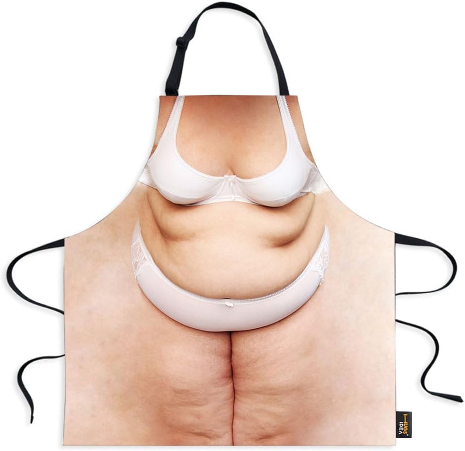 Amazon Com Hugs Idea Fashion Fate Naked Print Kitchen Aprons