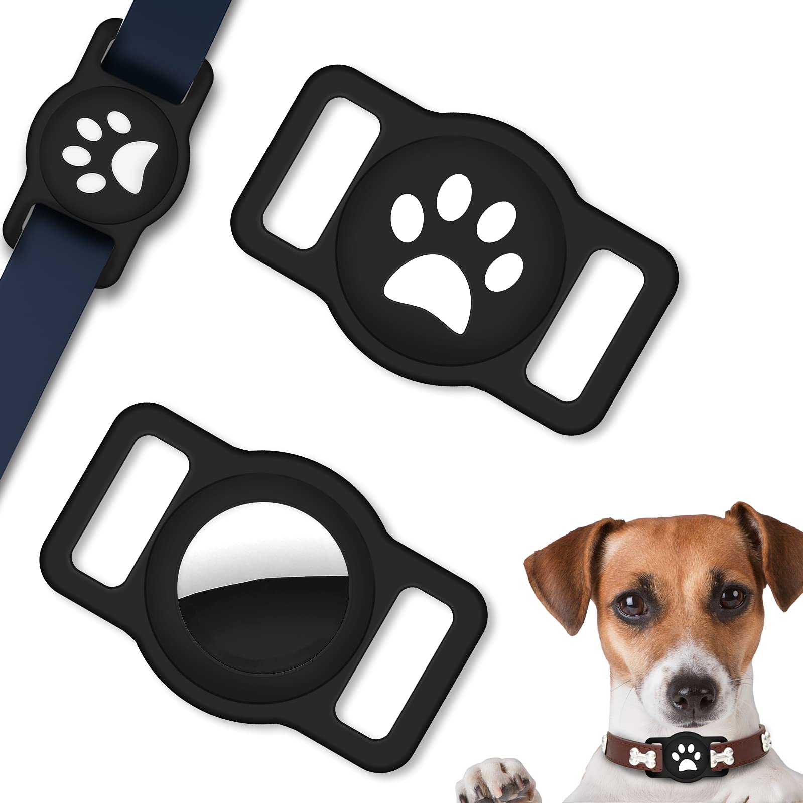 Coholl Protective Case Compatible with Airtag Protector Case,Silicone Airtags Case Tracker Holder Work with Pet Dog Cat Collar and Children's School Bag Anti-Lost,Large