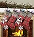 AtRenty Christmas Stockings Large 18 inches 4 Pcs Kits - Xmas Stockings Burlap with Large Plaid and Plush Faux Fur Cuff for Family Holiday Party Decorations