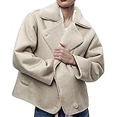loveimgs Women Thick Sherpa Lined Faux Suede Jacket Oversized Leather Coat Shearling Fleece Moto Jacket Biker Winter Overcoat