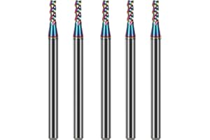 AYCHOLIZ 5pcs 1/16" Solid Carbide Flat End Mills Set 3 Flute Diamond-Like Coating End Milling Cutter for Aluminum,Copper,Magnesium Alloys