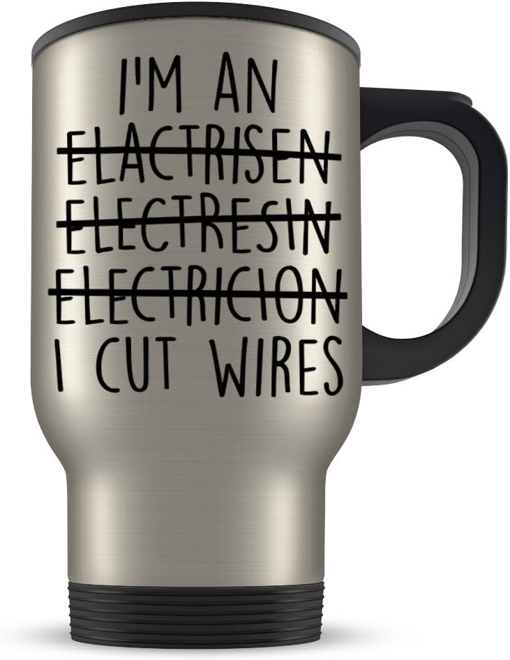 Electrician Travel Mug Funny Electrical Engineer Gift for Men and