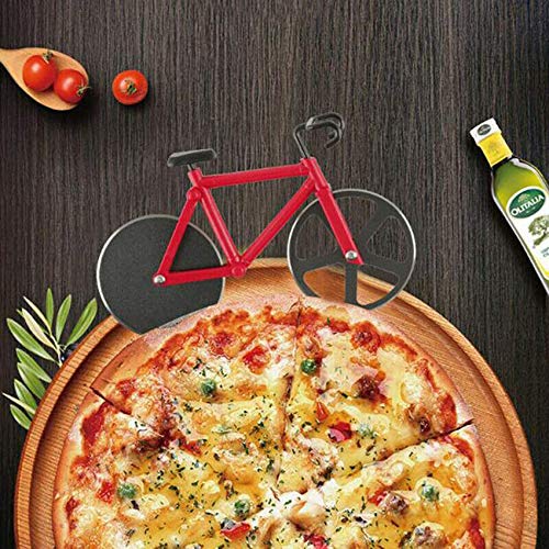 Pizza Cutter, Fiets Pizza Wiel, Non-stick Dual Stainless Steel Snijwielen Met Display Stand Voor Housewarming Keuken… - Afbeelding 7