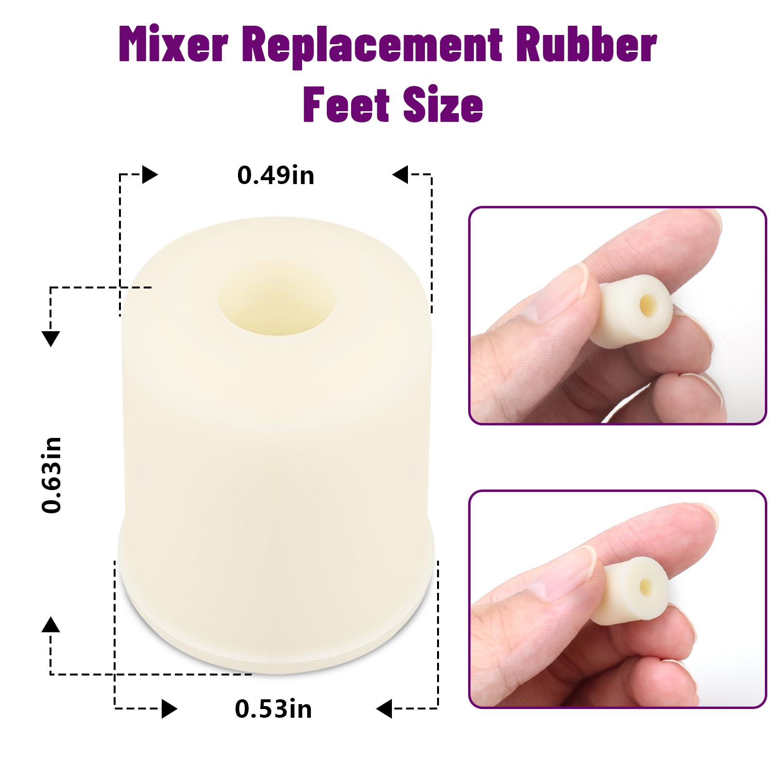 Mixer Rubber Feet Compatible with KitchenAid Stand Mixers Feet, (4 Pack) Mixer Feet Pads, Mixer Rubber Feet Replacement Parts 4161530, 9709707, for KSM90, K45SS, KSM75