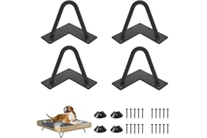 Genius Iron Hairpin Furniture Legs 4 inch, 3/8" Solid Metal Steel Firm Welding Home DIY for Couch Dresser Cabinet Shelf with Rubber Floor Protectors, Black, 4 PCS