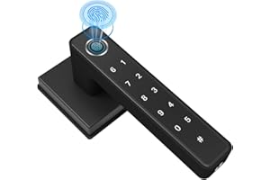 KENRONE Smart Door Handle Lock,Fingerprint Handle Locks with Keypad and Key Unlock,Lock for House Doors,Office,Bedroom,Apartm