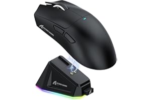 MAGIC-REFINER Attack Shark X11 59g Superlight Wireless Gaming Mouse with Magnetic RGB Charging Dock，BT/2.4G Wireless/Wired Mouse, 22000 DPI，5 Programmable Buttons for PC/Laptop/Mac（Black）