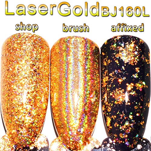 Gocheaper Mirror Nail Polish,Plating Paste Metal Color Gel Powder Laser Gold (Gold) - Thumbnail 3