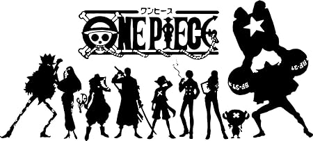 Amazon One Piece ワンピース 麦わら帽子 海賊団 アニメ デカール 車 トラック ノートパソコン用ステッカー 3 3インチx7 5インチ ブラック 00 ステッカー デカール 車 バイク