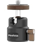 Mini Ball Head, Metal Tripod Ballhead w 1/4" Threaded Hole, 360&deg; Swivel 125&deg; Tilt Tripod Mount Adapter for Compact DSLR Mirrorless, Camcorder, Action Cam, LED Video Light, Light Stand, Max Load 11Ib