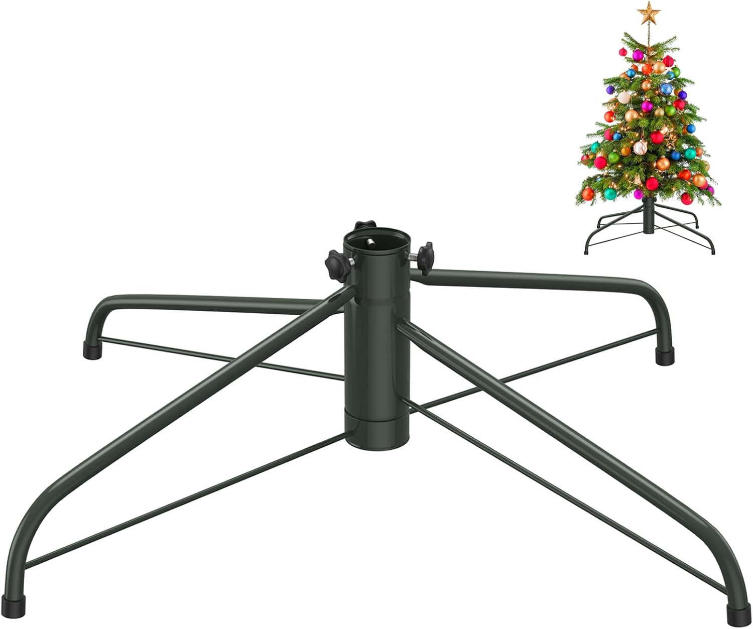 Tree Stands - Apragaz Christmas Tree Stand for Artificial Trees, 19.7 Inches Metal Christmas Tree Base Stand with Screw, Folding Artificial Christmas Tree Stand Replacement for 4-10 Ft Xmas Trees(Green)
