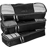 eBags Slim Packing Cubes - 3pc Set (Black)