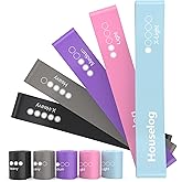 Houselog Resistance Bands Tension Bands for Exercise with 5 Different Resistance Levels Non-Slip Elastic Loop Workout Bands f