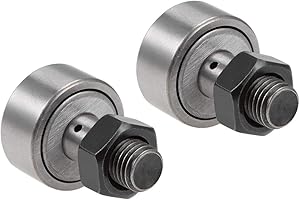 uxcell CF12 Cam Follower KR30 Needle Roller Bearing, 30mm Roller Diameter, 14mm Roller Width, M12 Standard Stud 2pcs