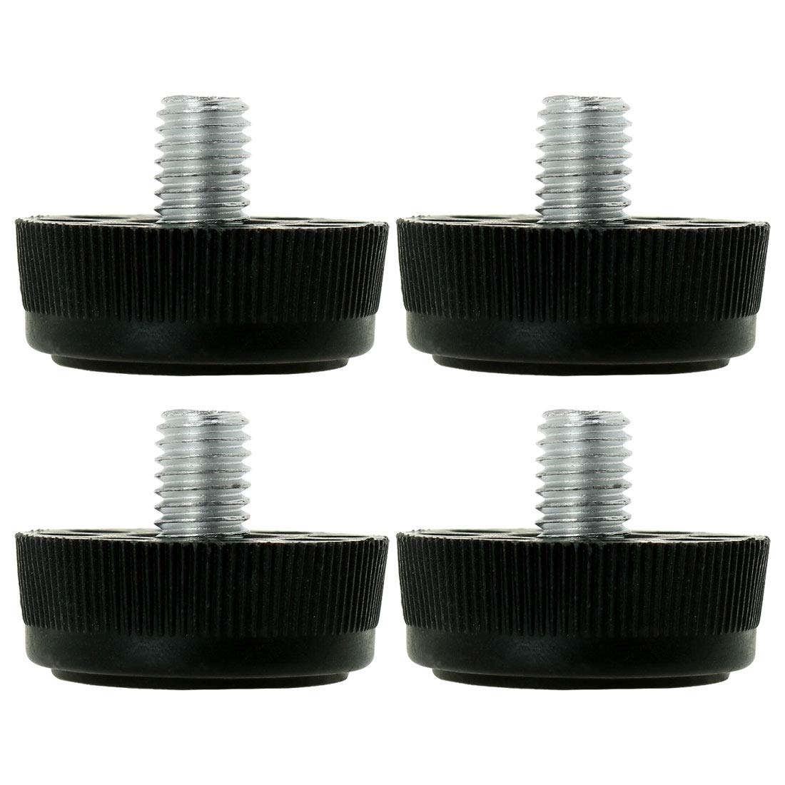 Sourcingmap M8 x 10 x 30mm Leveling Feet Adjustable Leveler Threaded Floor Protector Cover for Furniture Leg 4 Pack