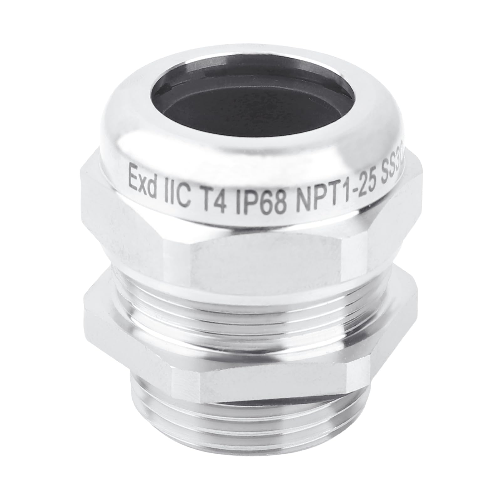 Photo 1 of 1" NPT Stainless Steel Waterproof Cable Gland, IP68 Waterproof Adjustable Cable Glands, Strain Relief Cord Grip Connectors with Gaskets and Locknut for 18-25mm Cable Diameter