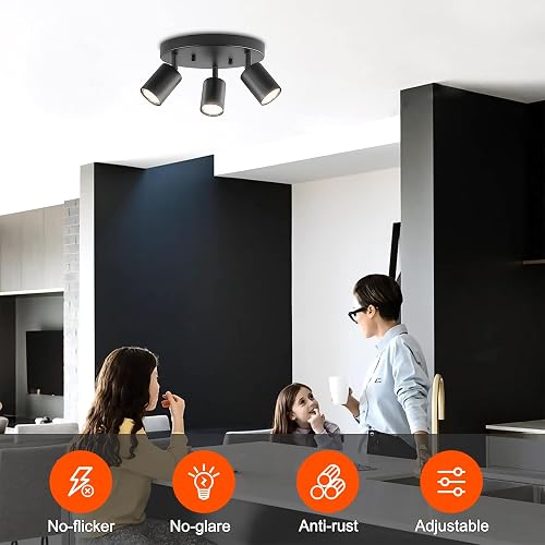 CRAFTRONOS 4 Light Modern Track Lighting Kit Black and Faux Wood Finish CRAFTRONOS 4 Light Modern Track Lighting Kit Black and Faux Wood Finish