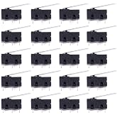 DAOKI 20Pcs Micro Limit Switch Lever Arm Long 28MM SPDT 3 Pins 3 Terminals Momentary Switch 5A 125 250VAC for Arduino