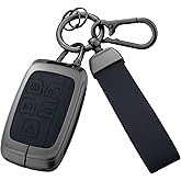 Key Fob Cover with Heavy-duty Keychain for Range Rover Evouge Discovery Sport Velar LR2 LR4 Jaguar XF XJ XJL XE