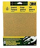 3M 9003NA Aluminum Oxide Sandpaper, Coarse, 9-Inch by 11-Inch