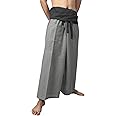 LOVELYTHAIMART - 2 Tone Thai Fisherman Pants for Men & Women Trousers Perfect for Yoga, Martial Arts, Pirate, Medieval, Japanese Samurai Pantalones