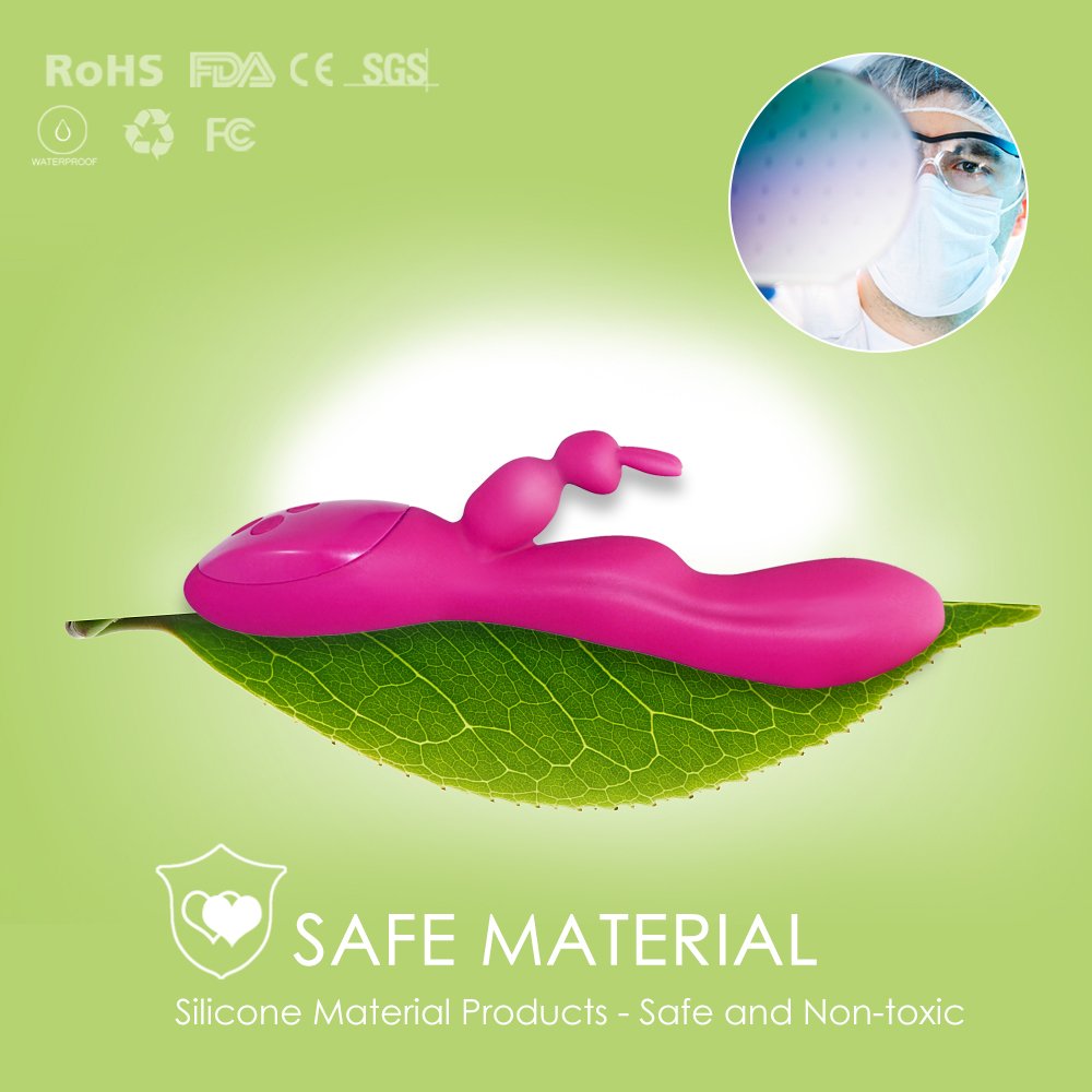 Cocoapa Rabbit Vibrator Rechargeable Waterproof Massager Handheld Electric Massagers Medical Silicone Wireless Dildo Vibrator G-spot Vibrator for Women (Pink)