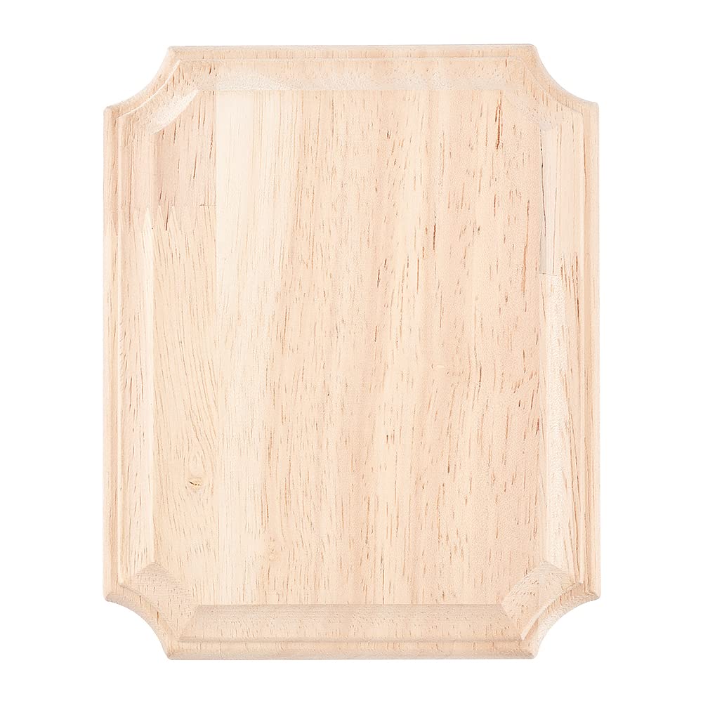 FINGERINSPIRE Unfinished Wood Plaque 15.3x12.2x1.7cm Rectangle Wooden Blank Signboards Natural Wood Crafts for Painting Carving Burning Wood Boards for DIY Craft Projects Home Decor