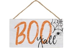 Simply Said, INC Petite Hanging Accents Halloween Sign - Boo Y'all Halloween Decor - 6.5 x 3.5 inch Wood Sign - Wooden Boo Sign - Cute Halloween Spider Web Sign - PHA1421