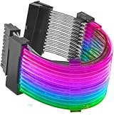 Mars Gaming MCA-24 ARGB 24pin ATX Motherboard Extender Cable LED AWG18 Copper view 2
