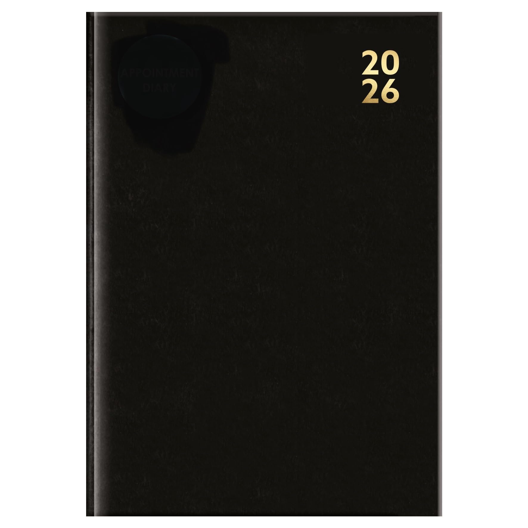 2026 A4 Day to Page Appointment Diary With Half Hour Slot Personal Organiser Planner Hardback Full Page on Saturday & Sunday (Black)