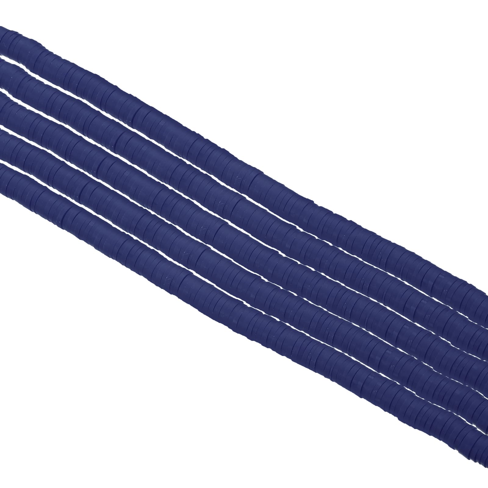 PATIKIL 6mm Polymer Clay Beads Spacer, 1750Pcs 5 Strands Round Flat Handmade Bead Spacer for Craft Home Decor Chain Bracelets Jewelry Making, Navy Blue