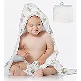 ICKEYOU Cute Animal Hooded Baby Towe Unisex Babies Towel 33" x 33" 100% Cotton Super-Soft and Absorbent Baby Bath Towels for Newborn- Great Gift for Newborn, Toddler and Kids (Panda)