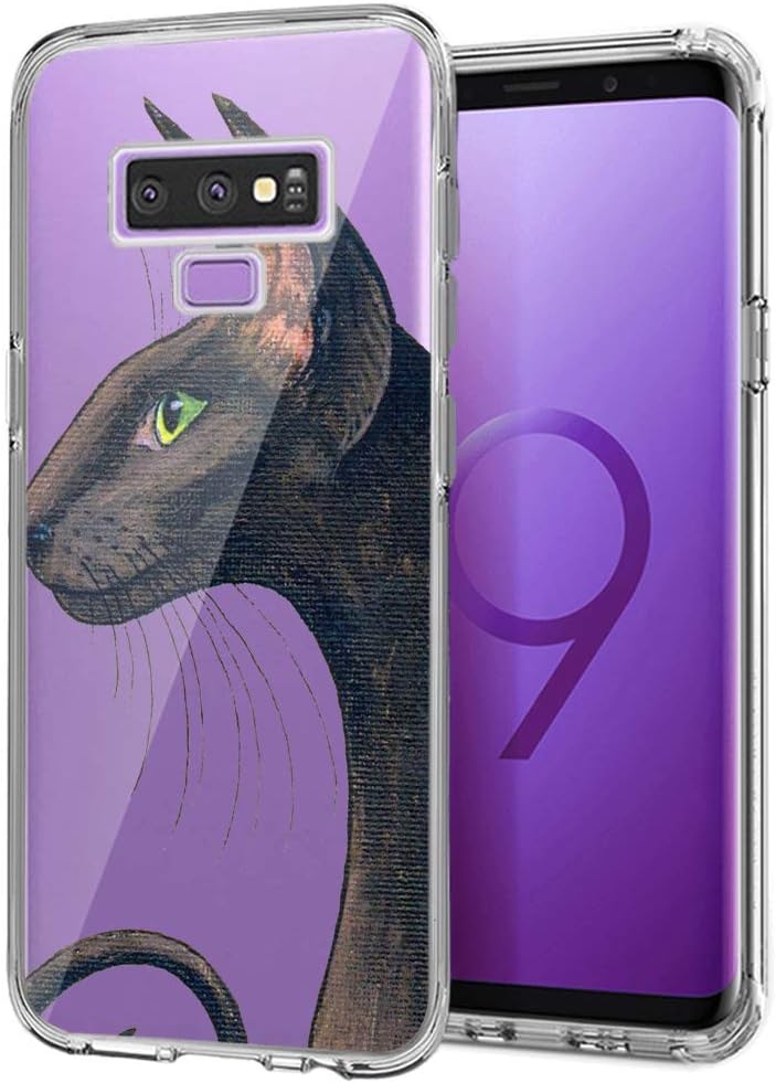 Creative Designs Black Cat Crystal Transparent Anti-Scratch Phone Case for Samsung Galaxy Note 9