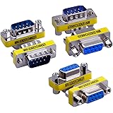 Warmstor 6-Pack 9Pin RS232 Serial Cable DB9 Male to Male/Female to Female Mini Gender Changer Adapter Coupler Connector