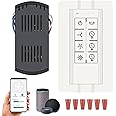 Universal Smart WiFi Ceiling Fan Remote Control Kit, Wall Switch Compatible with Alexa,Google Assistant and Smart Life App,Replacement for Hunter Hampton Bay Harbor Breeze,2-8h Timing (Beige)
