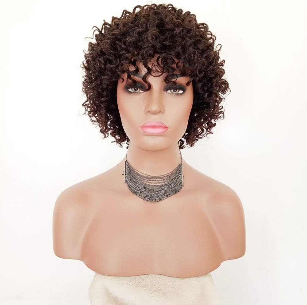 AVISE Human Hair Short Curly Bob Wigs Human Hair Short Wigs for Black Women Short Human Hair Wigs 2 color